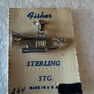 Fishers Trumpet Charm Sterling Vintage